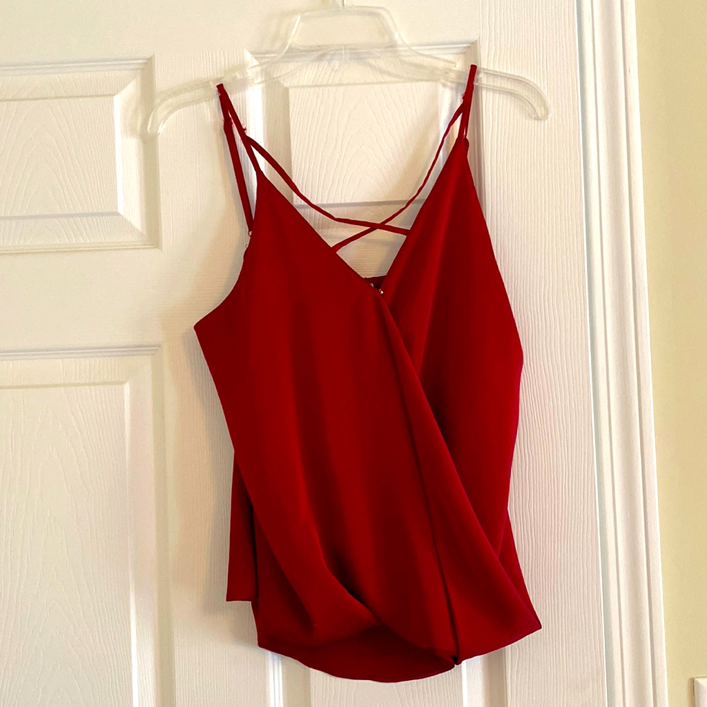 Red Silk Tank Top Excellent Condition